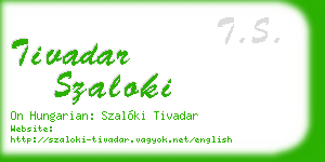 tivadar szaloki business card