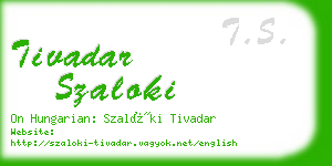 tivadar szaloki business card